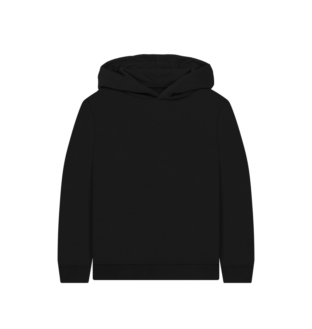 Black Plain Kids' Pullover Hoody