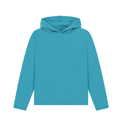 Ocean Blue Plain Women's Remill\u00ae Relaxed Fit Hoodie