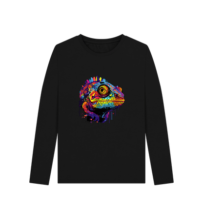 Black Colour Drip Chameleon - Women's Long Sleeve T-shirt