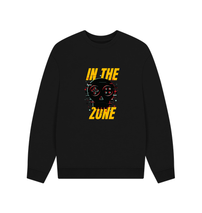 Black Printed Sweater Front