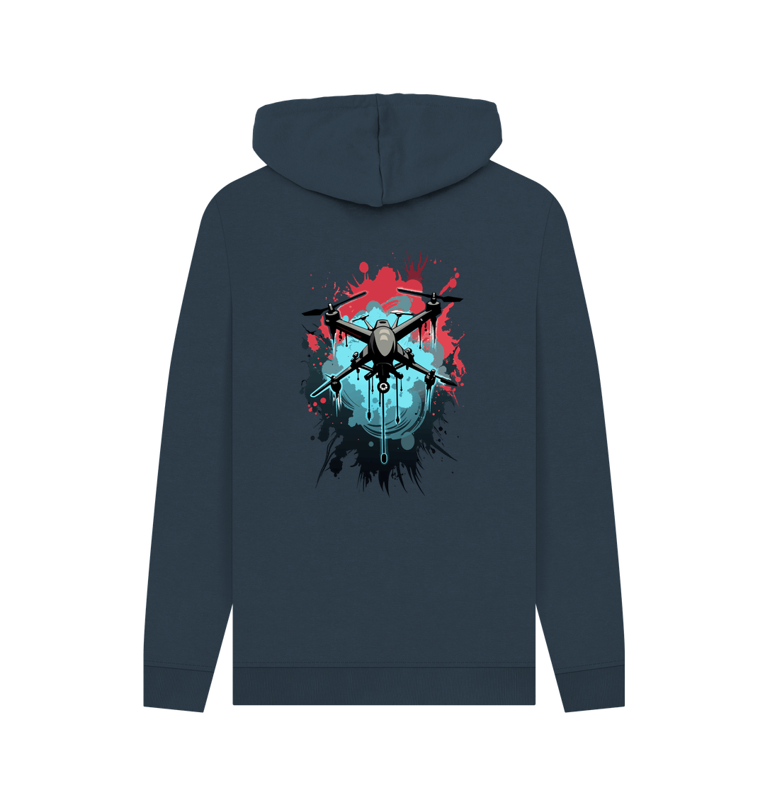 Navy Printed Hoody