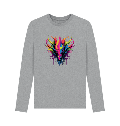 Athletic Grey Colour Drip Dragon - Men's Long Sleeve T-shirt