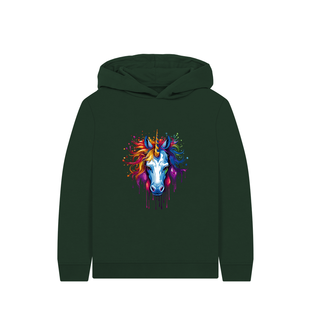 Evergreen Colour Drip Unicorn Wonder - Kids Pullover Hoody