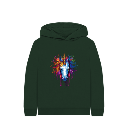 Evergreen Colour Drip Unicorn Wonder - Kids Pullover Hoody