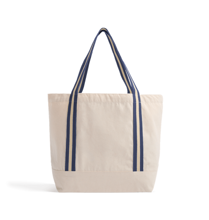 Natural/French Navy Heat Transfer Bag