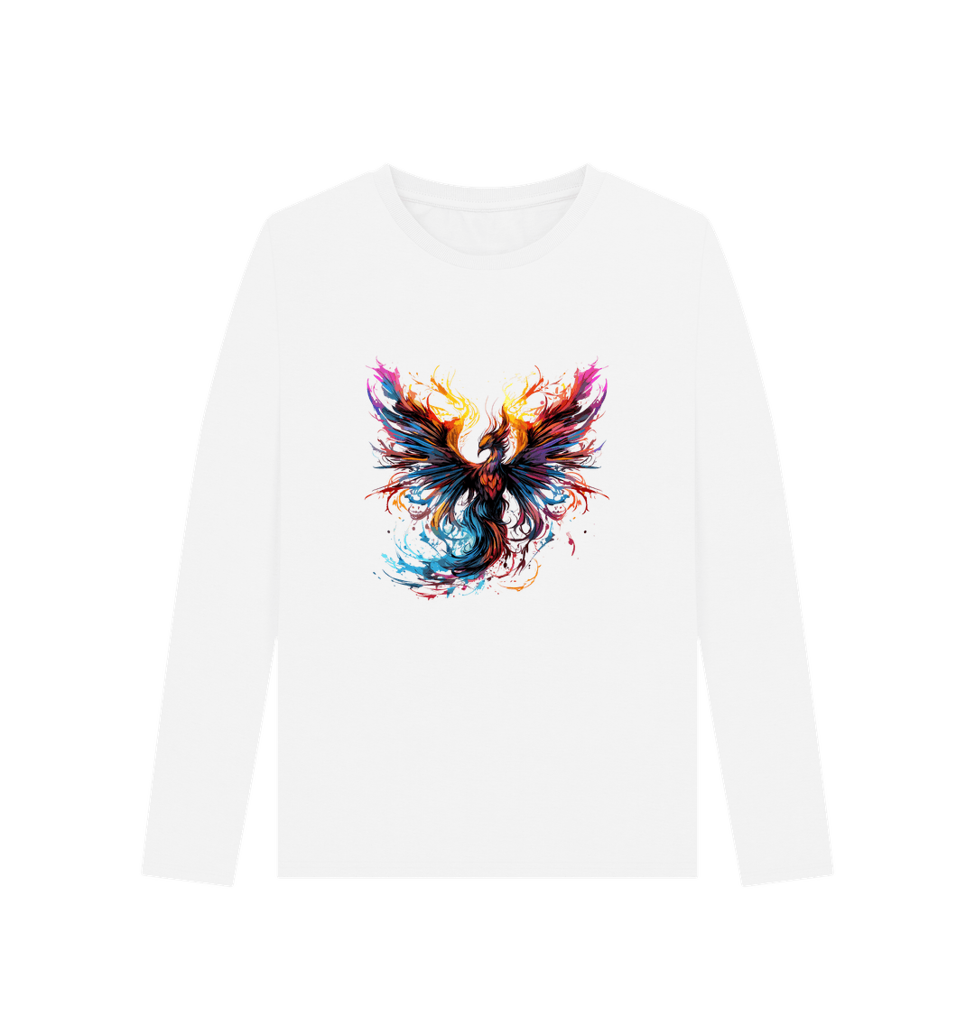 White Colour Drip Phoenix - Women's Long Sleeve T-shirt