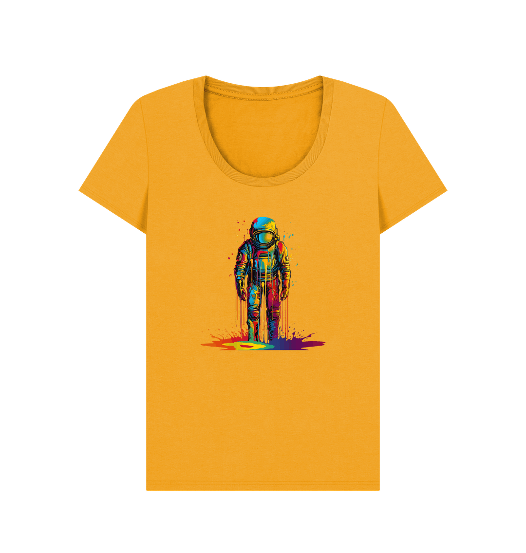 Mustard Colour Drip Astro - Women's Scoop Neck T-shirt