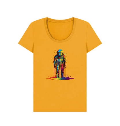 Mustard Colour Drip Astro - Women's Scoop Neck T-shirt