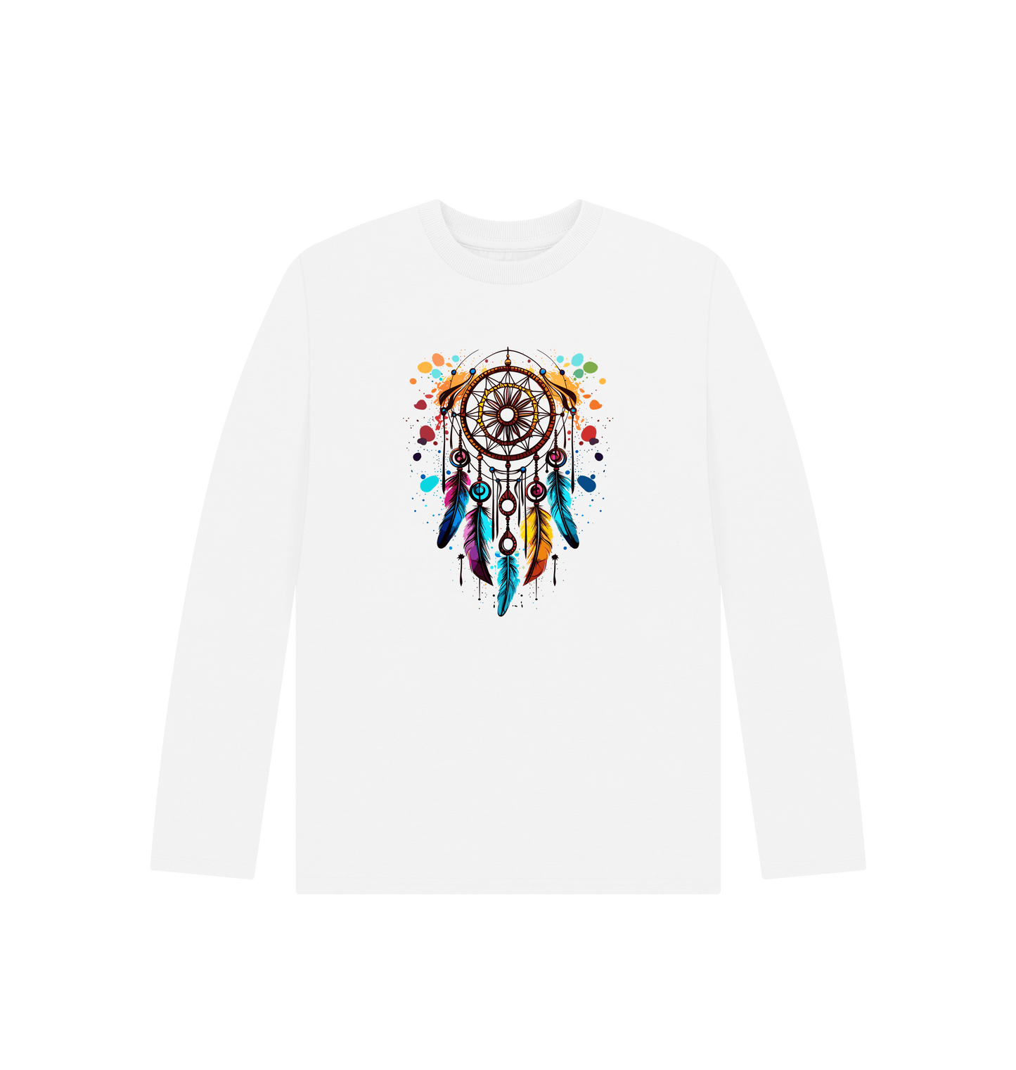 White Colour Drip Indian Dreams - Kids Organic Long Sleeve T-shirt