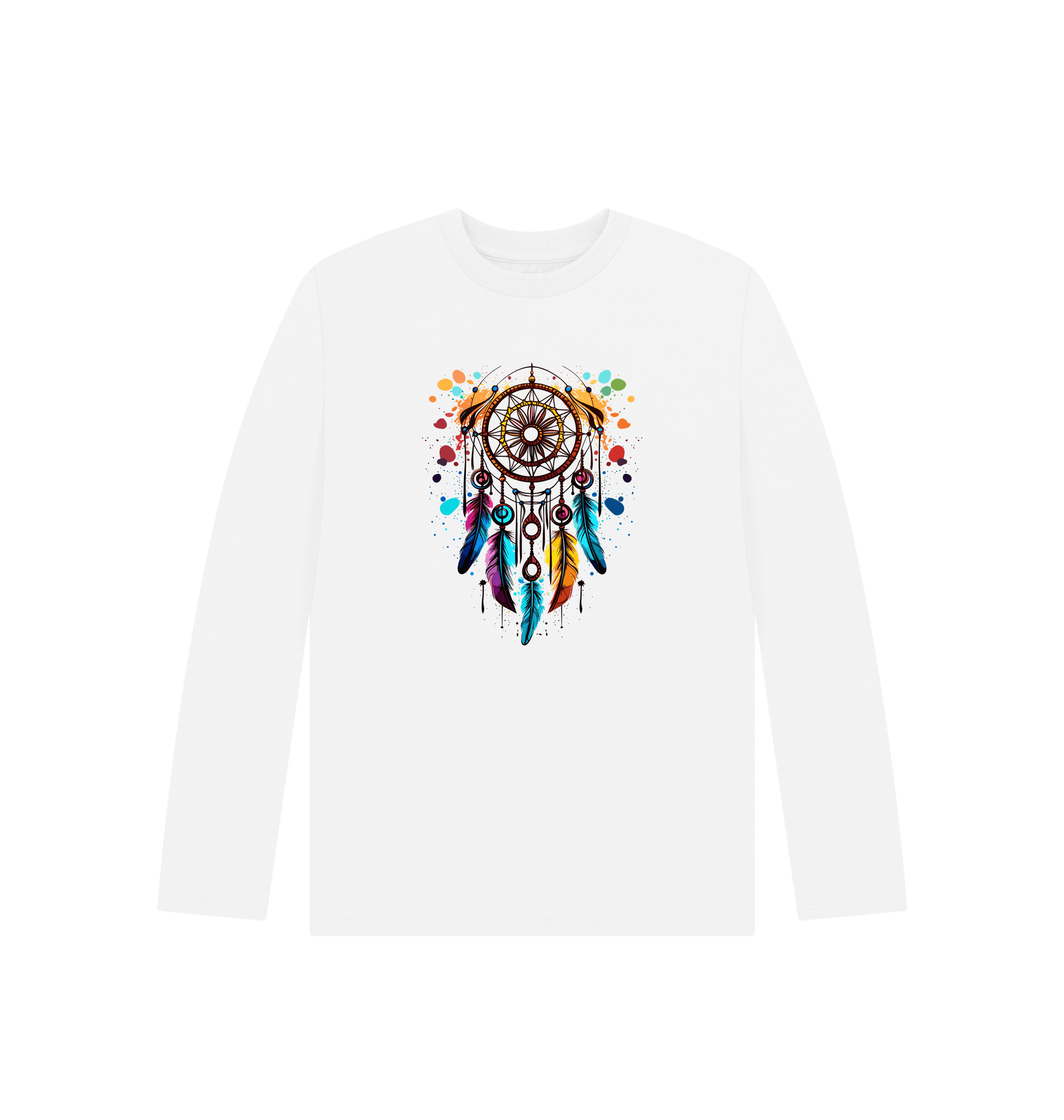 White Colour Drip Indian Dreams - Kids Organic Long Sleeve T-shirt