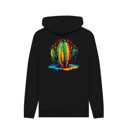 Black Colour Drip Cactus - Men's Pullover Hoodie