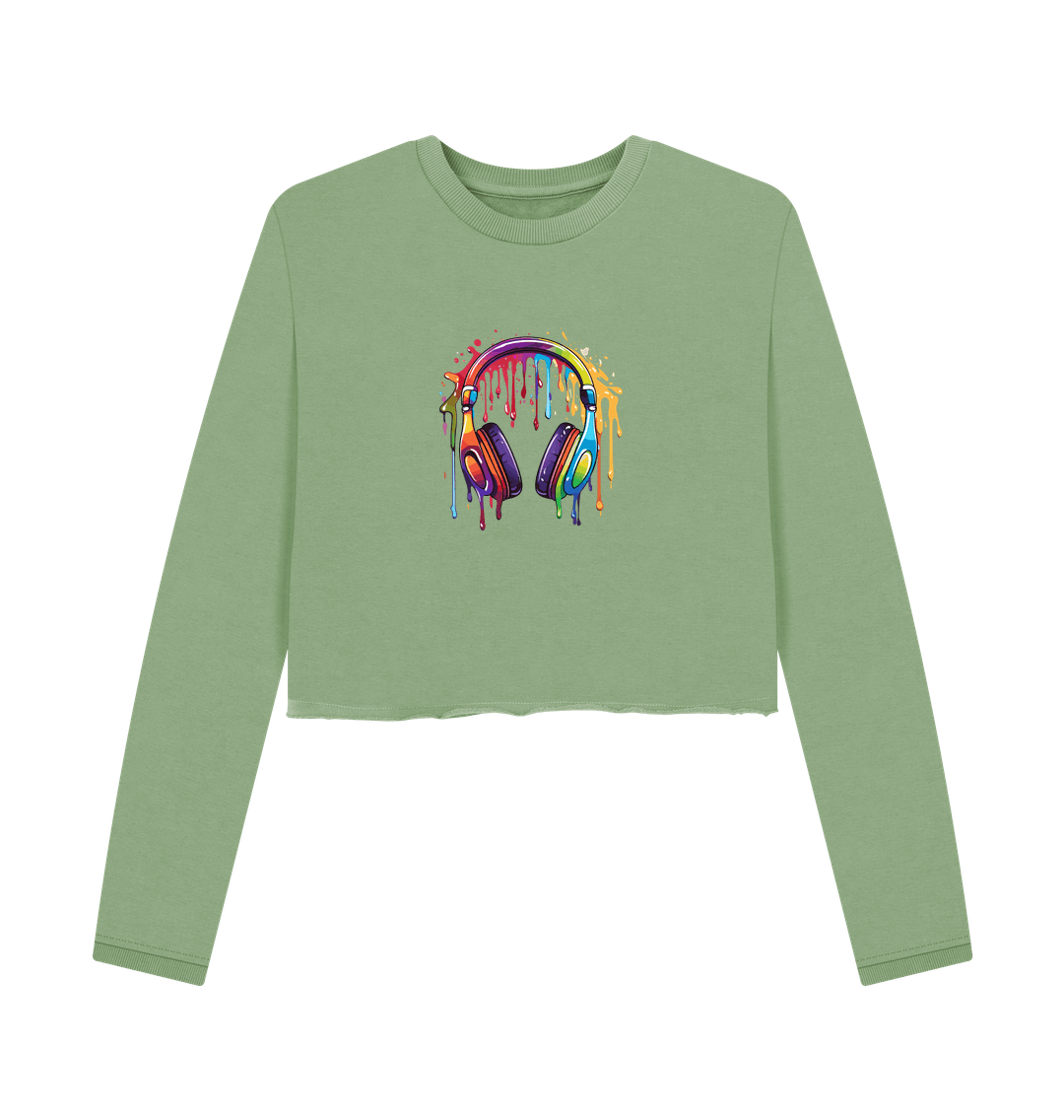 Sage Colour Drip Music - Women's Boxy Jumper