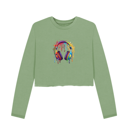 Sage Colour Drip Music - Women's Boxy Jumper