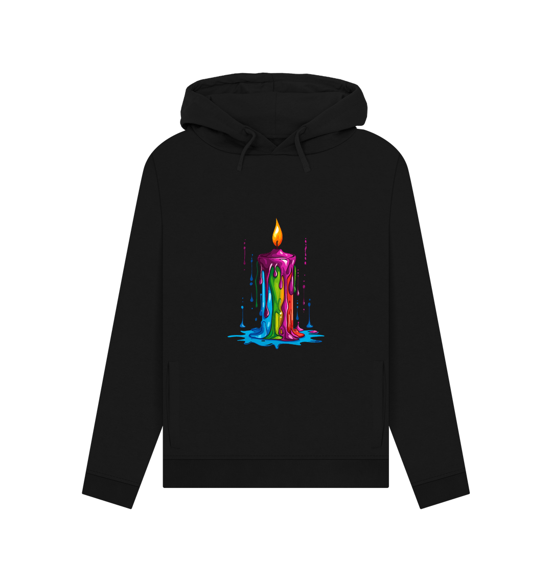 Black Colour Drip Candle - Womens Pullover Hoody