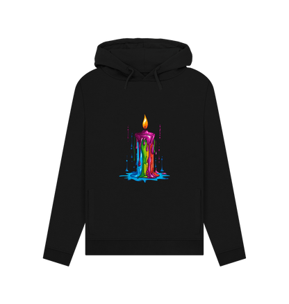 Black Colour Drip Candle - Womens Pullover Hoody