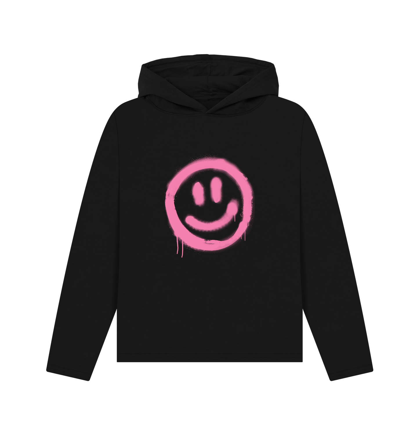 Black Printed Hoody Front