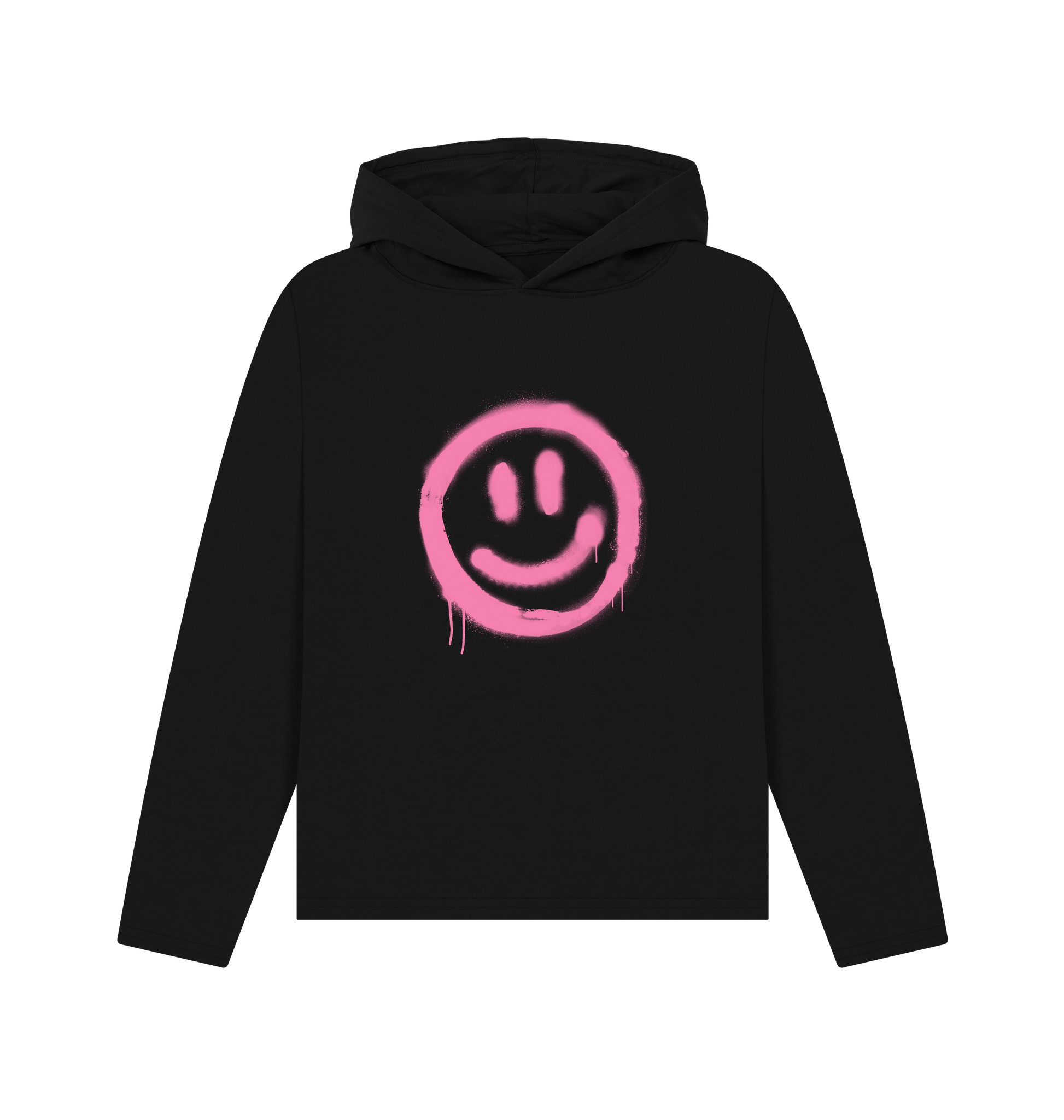 Black Printed Hoody Front