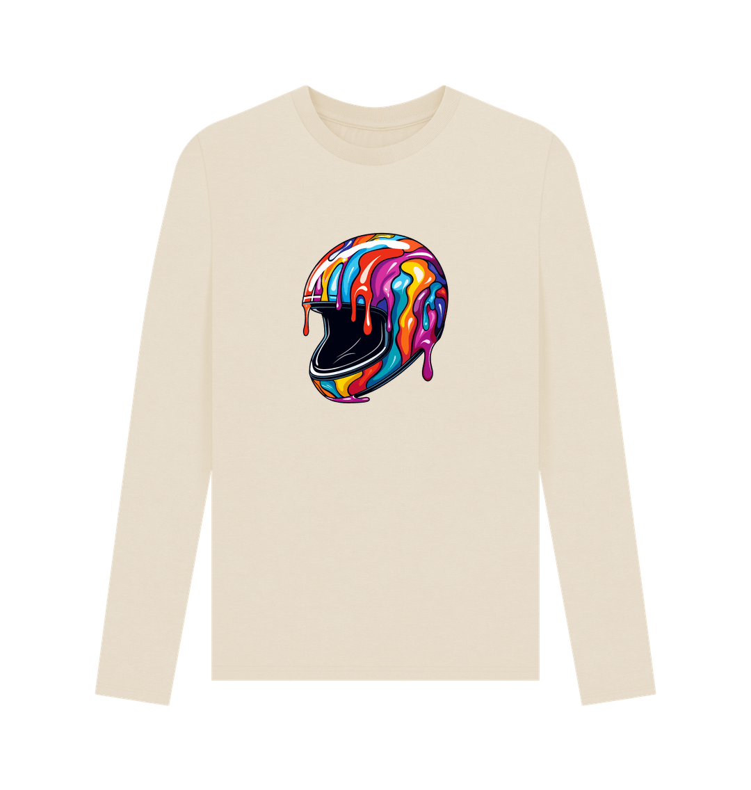 Oat Colour Drip Helmet - Men's Long Sleeve T-shirt