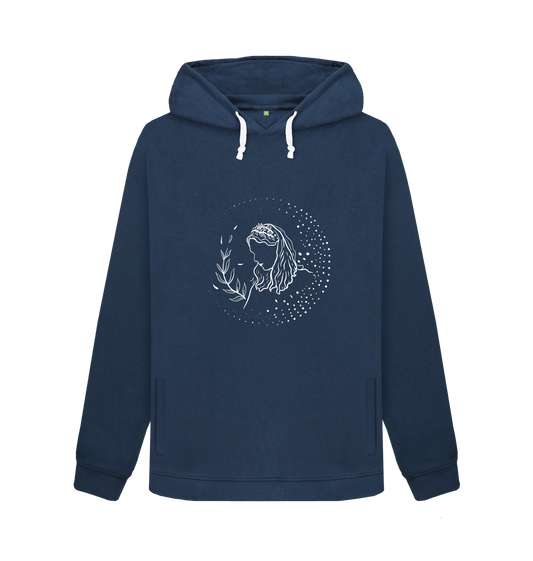 Navy Blue Printed Sweater Front