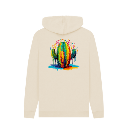 Oat Colour Drip Cactus - Mens Pullover Hoodie