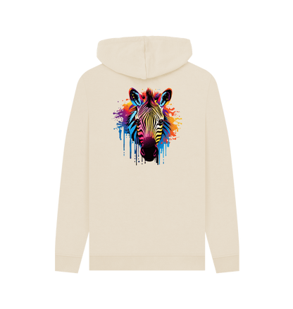 Oat Colour Drip Zebra - Mens Pullover Hoodie