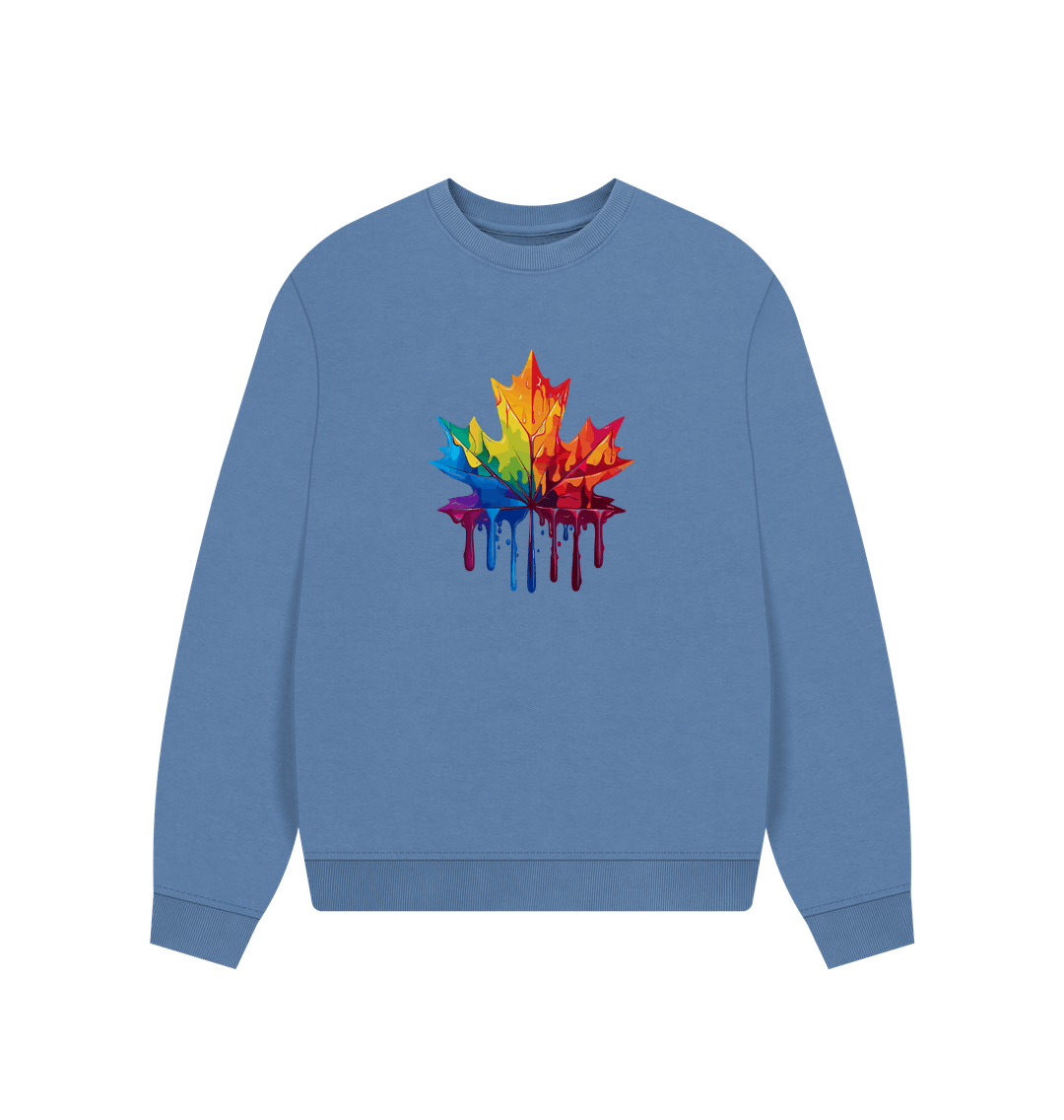 Solent Colour Drip Autumn Leaf - Women's Oversized Jumper