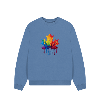 Solent Colour Drip Autumn Leaf - Women's Oversized Jumper