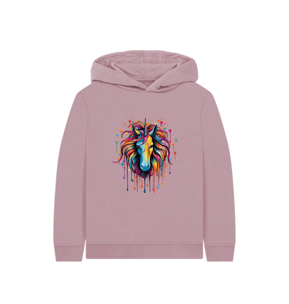 Mauve Printed Kids Hoodie Front