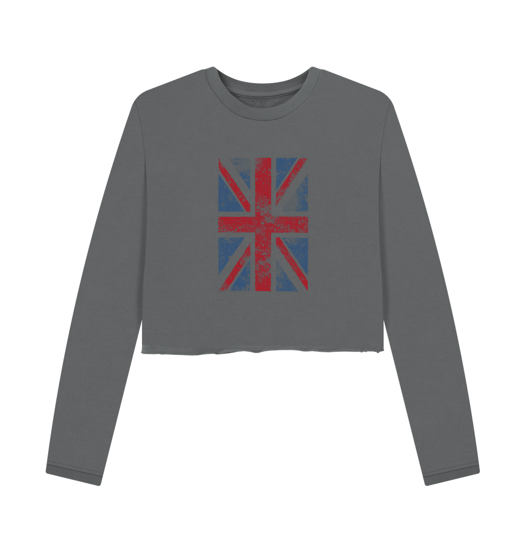 Slate Grey Union Jack -  Women's Boxy Jumper