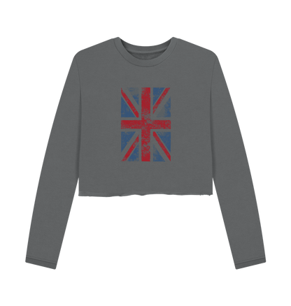 Slate Grey Union Jack -  Women's Boxy Jumper