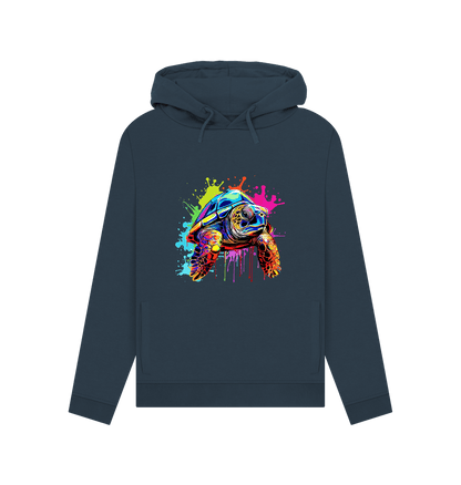 Navy Blue Colour Drip Turtle - Womens Pullover Hoody