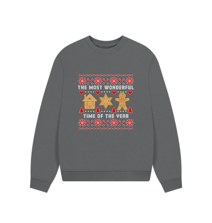 Slate Grey Printed Sweater Front