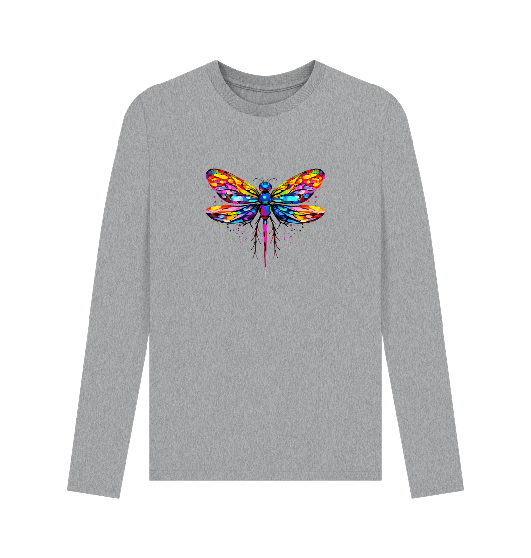 Athletic Grey Colour Drip Dragonfly - Men's Long Sleeve T-shirt