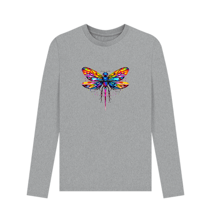 Athletic Grey Colour Drip Dragonfly - Men's Long Sleeve T-shirt