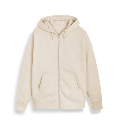 Natural Raw Plain Unisex Full Zip Hoody