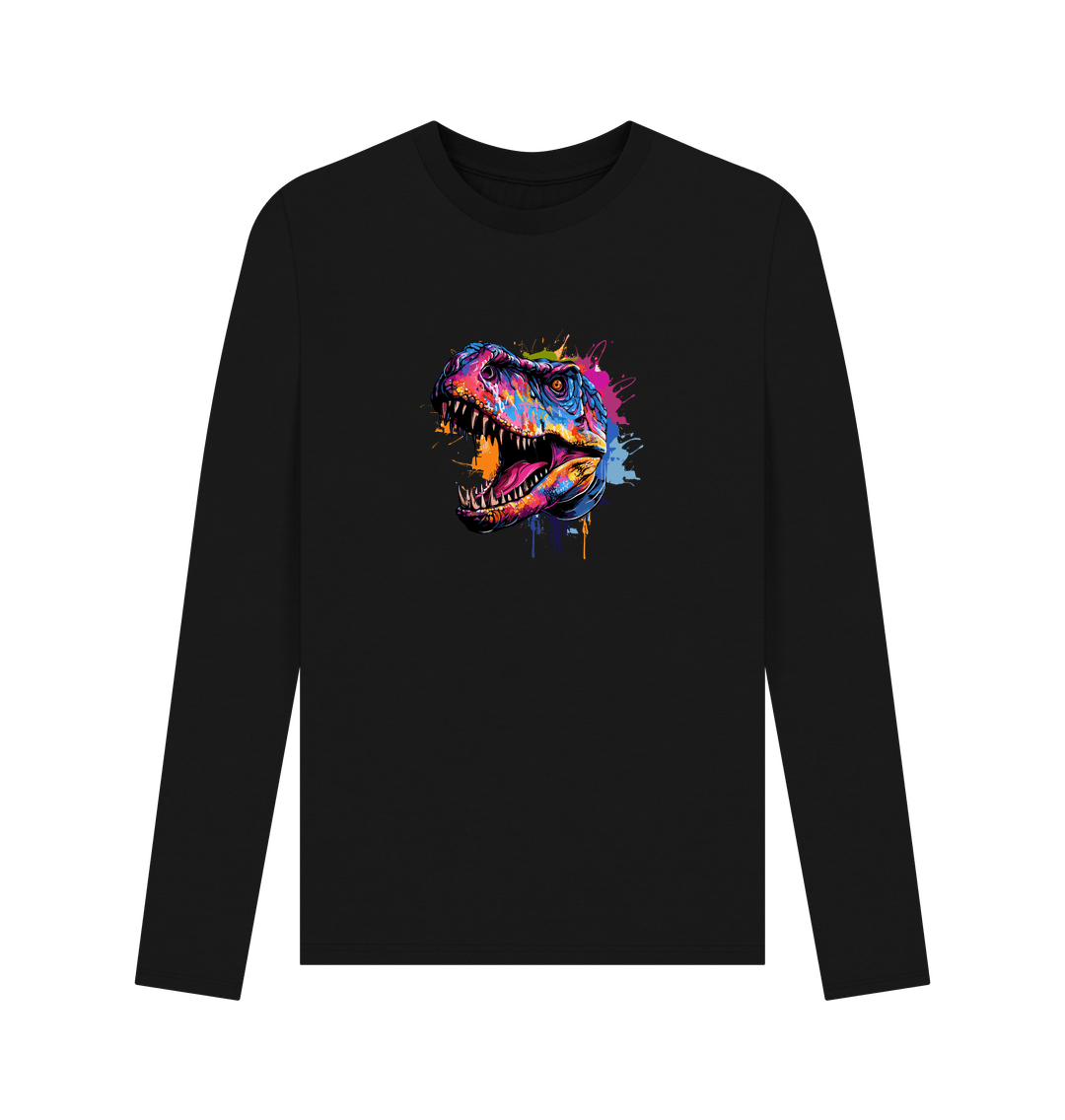 Black Colour Drip Rex Power - Men's Long Sleeve T-shirt