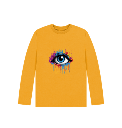 Mustard Colour Drip Vision - Kids Organic Long Sleeve T-shirt