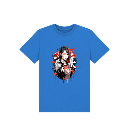 Blue t-shirt with graphic design