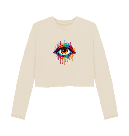 Oat Colour Drip Eye Spy - Women's Boxy Jumper