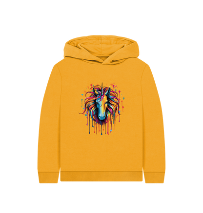 Mustard Printed Kids Hoodie Front