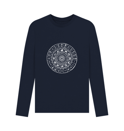 Navy Blue Printed Long Sleeve T Shirt Front