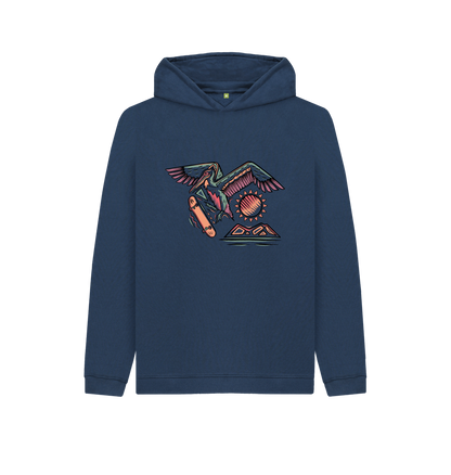 Navy Blue Printed Kids Hoodie
