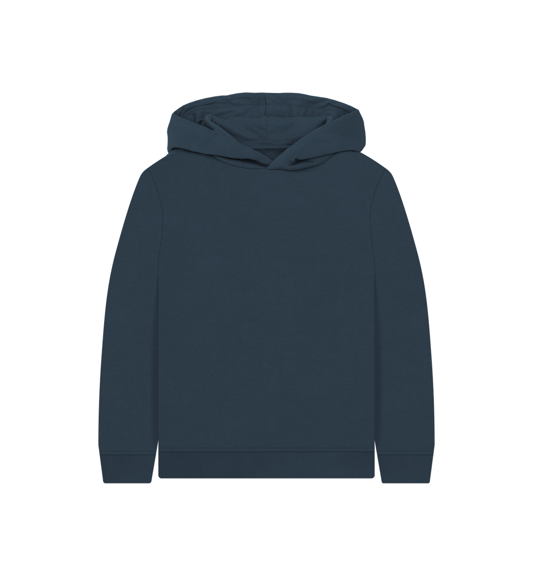 Navy Blue Plain Kids' Pullover Hoody