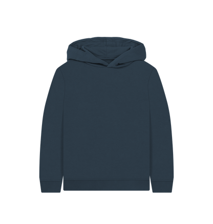 Navy Blue Plain Kids' Pullover Hoody