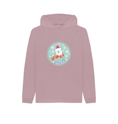 Pink hoodie with polar bear design