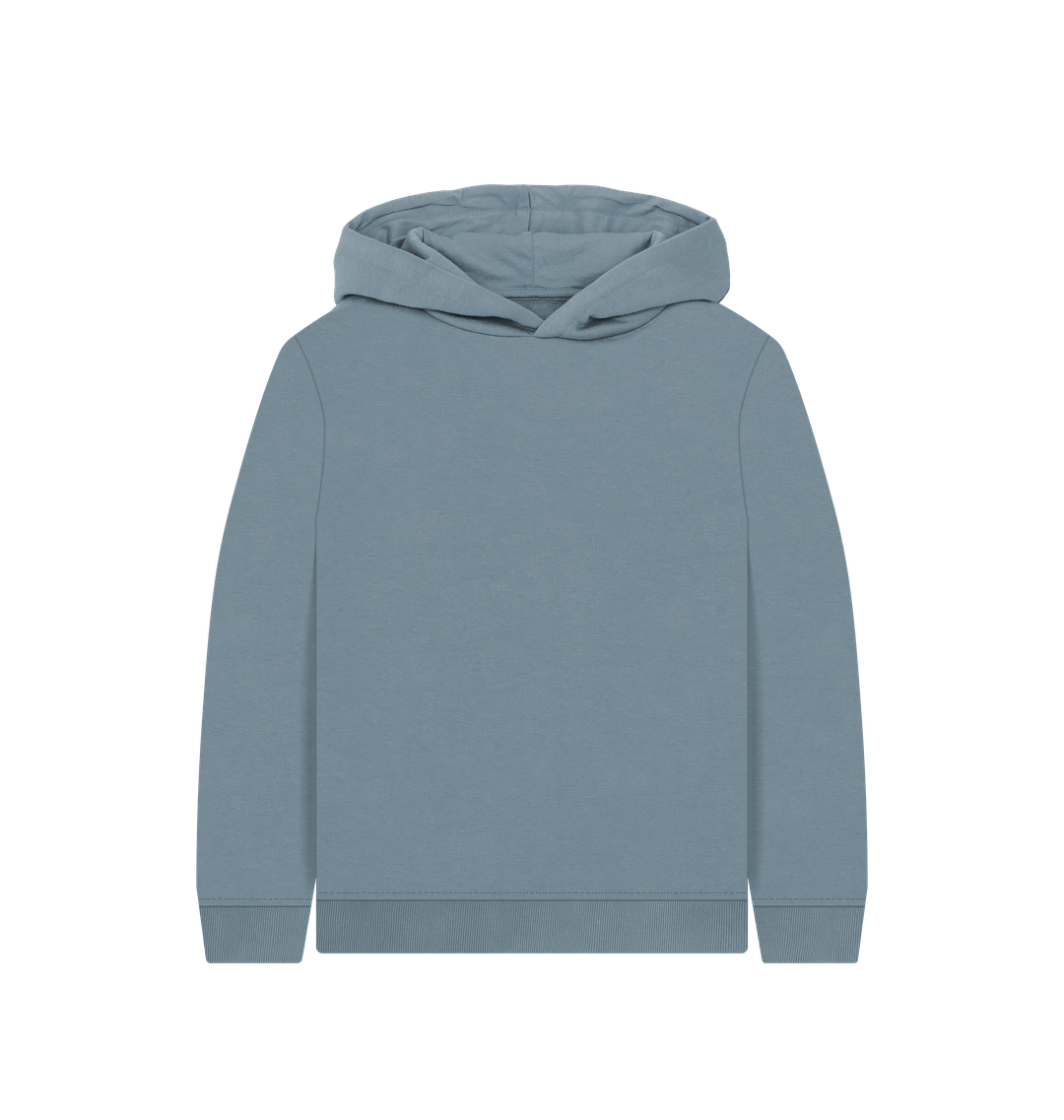 Stone Blue Plain Kids' Pullover Hoody