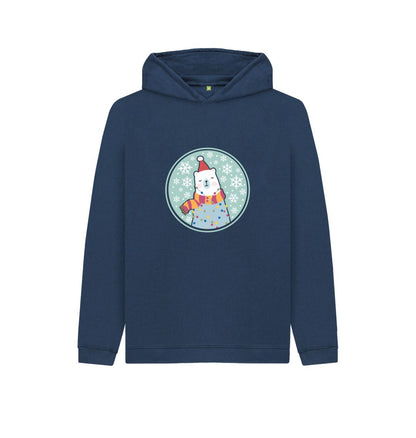 Navy Blue Cosy Polar Bear - Unisex Kids' Pullover Hoody