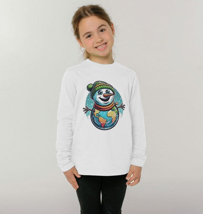 White Colour Ecojoy Snowpal Long Sleeve - Size 3-4y