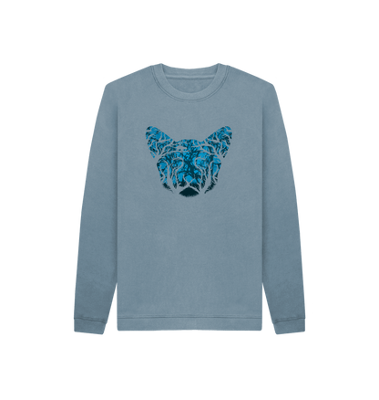 Stone Blue Printed Kids Jumper