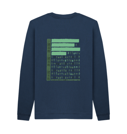 Navy Blue Printed Sweater Back